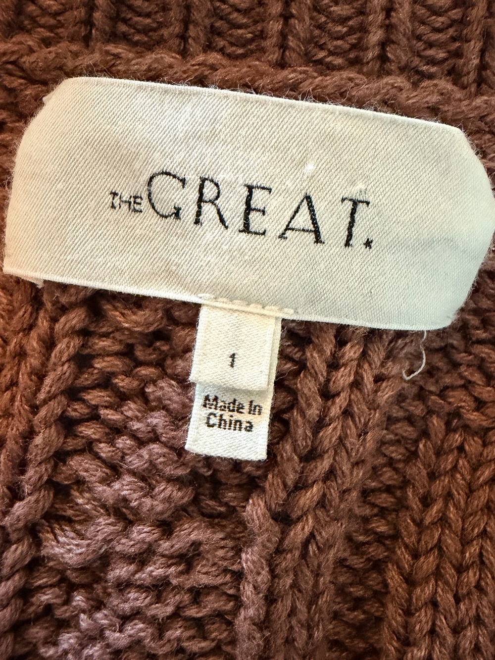The GREAT Mountainside Cardigan Brown Cable Knit Bobble Sweater Sz 1 S - Picture 5 of 13